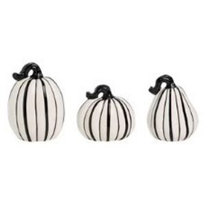 Transpac Slim Black & White Pumpkins S/3 H8801